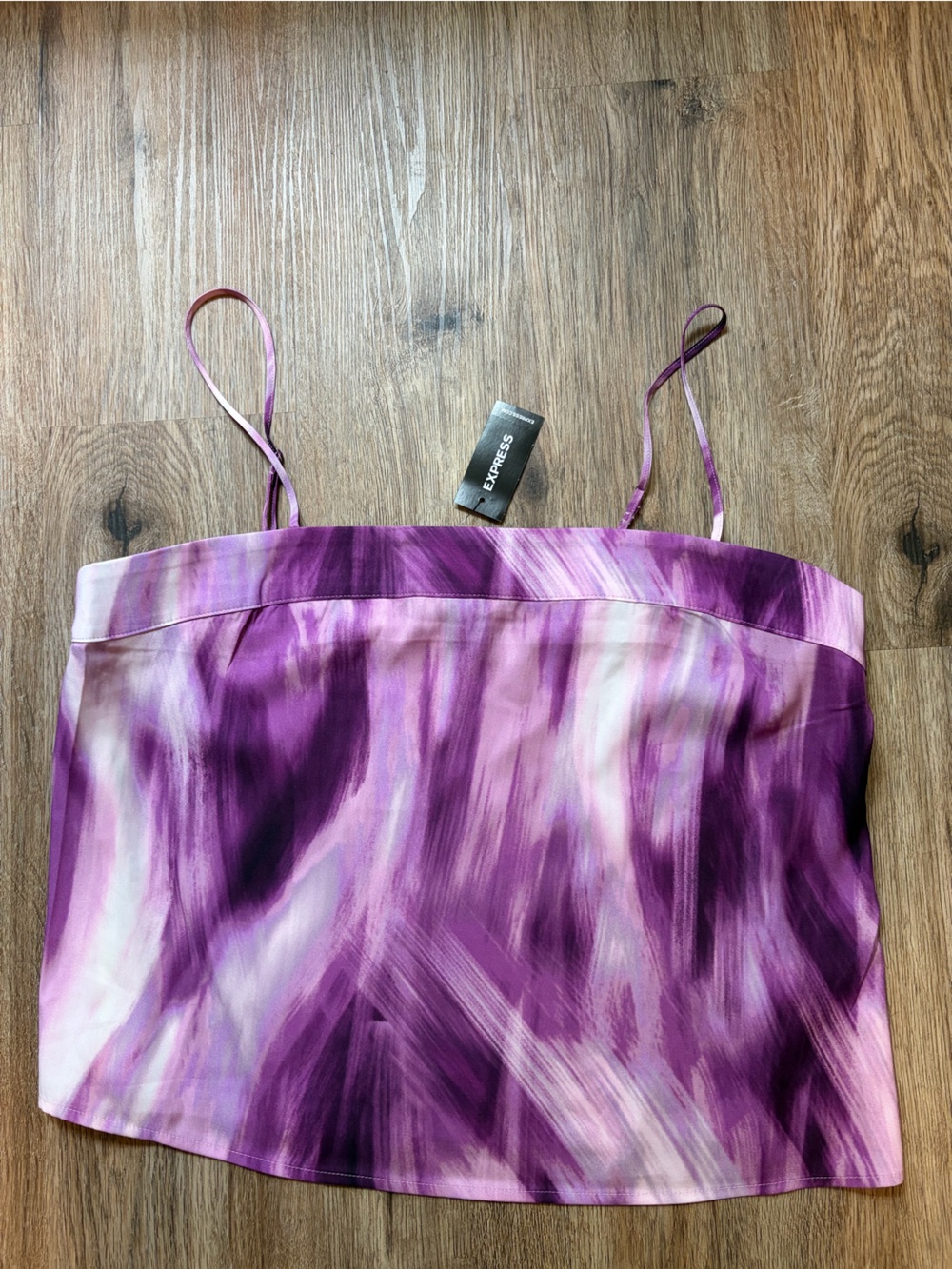 Women’s Express Beautiful Purple and White Tie-Dye Spaghetti Strap Tank Top
